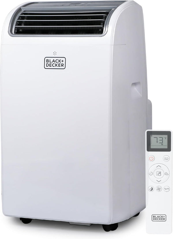 BLACK+DECKER Smart Portable Air Conditioner, 14,000 BTU for Rooms up to 700 Sq. Ft., Smart Portable AC with Follow Me Remote and Window Kit, BPACT14WT, White