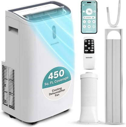 SereneLife Portable Air Conditioner 12000 BTU With WIFI | 3-in-1 Cooling, Fan and Dehumidifier | 24-H Timer Up to 550 Sq Ft Coverage | AC Unit for Bedroom, Home & Office, Includes Window Kit & Remote