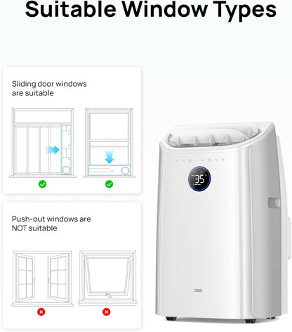 Dreo Smart 3-in-1 Portable Air Conditioner, 12000 BTU Drainage-Free Cooling AC Unit, Silent Mobile Air Conditioner for Bedroom, APP/Voice/Remote Control, 24h Timer with Fan & Dehumidifier, AC516S