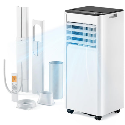 Air Conditioning Unit - Portable Air Conditioner 9000 BTU, 4-in-1 Energy Efficient Cooling & Dehumidifier, Quiet Operation, Digital Display, Window Kit, 24-Hour Timer, Covers Up to 215 sq.ft (20㎡)