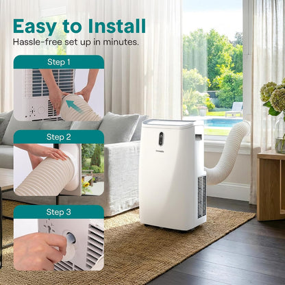SereneLife Portable Air Conditioner 12000 BTU With WIFI | 3-in-1 Cooling, Fan and Dehumidifier | 24-H Timer Up to 550 Sq Ft Coverage | AC Unit for Bedroom, Home & Office, Includes Window Kit & Remote